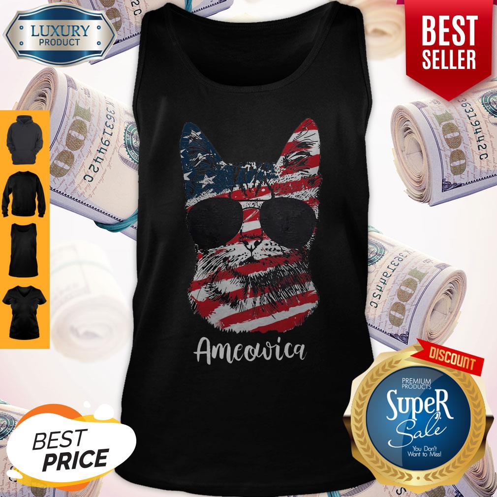 Good Ameowica Cat American Flag Shirt - Image 4