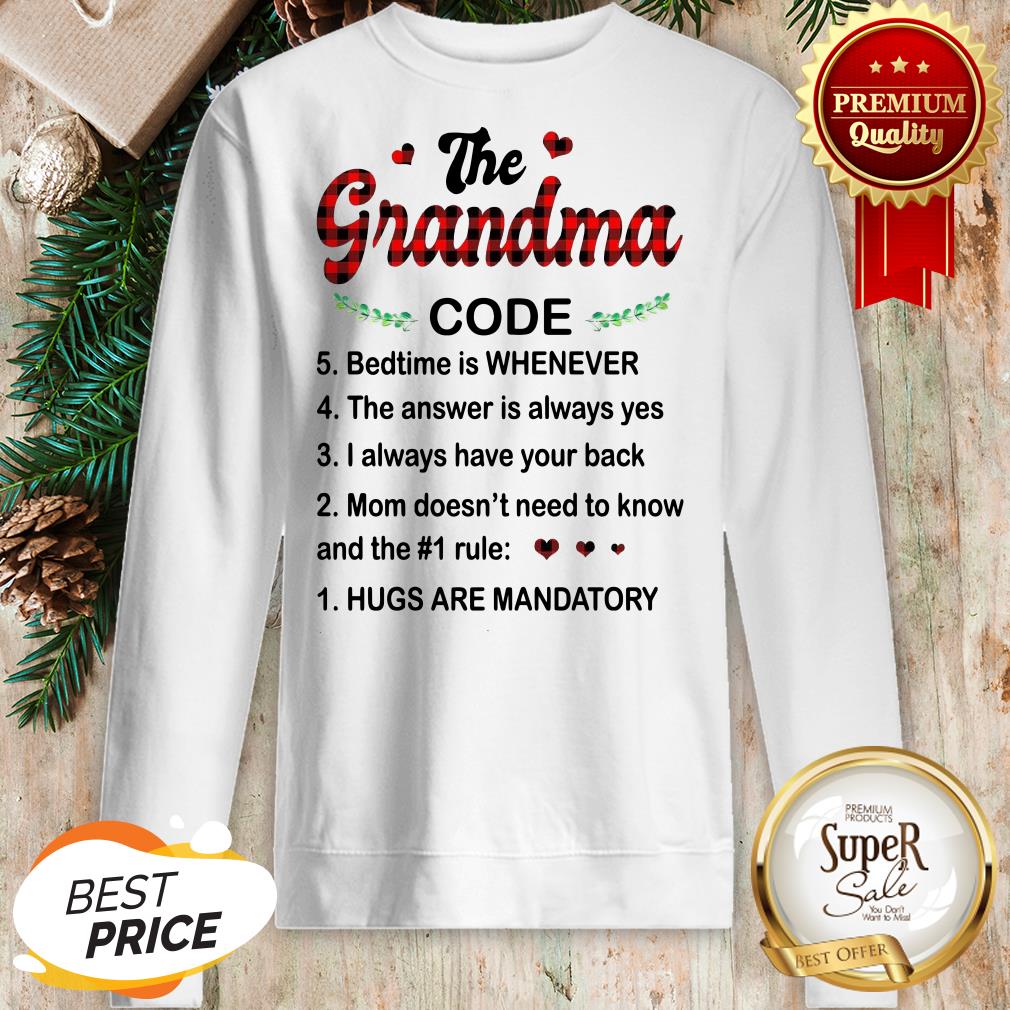 The Grandma Code Bedtime Is Whenever Hugs Are Mandatory Shirt - Image 3