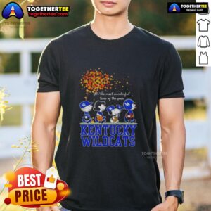 Original Snoopy And Friends Kentucky Wildcats It's The Most Wonderful Time Of The Year Autumn T-Shirt