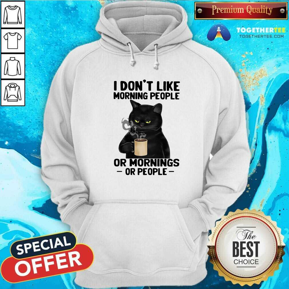 Top Black Cat I Do Not Like Morning People Shirt - Image 5
