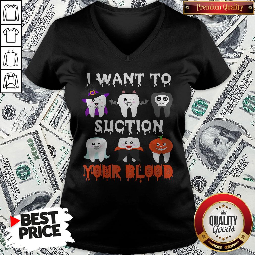 I Want To Suction Your Blood Funny Tooth Halloween Dental 2020 Shirt - Image 2