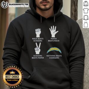 Alternative view of Official Los Angeles Chargers Nothing Beats Rock Beats Scissors Paper Beats Rock Scissors Beats Paper T-Shirt