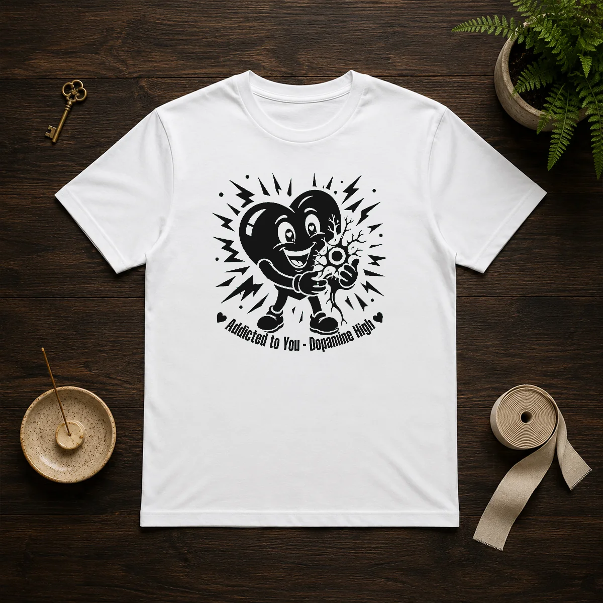 Funny Dopamine Addicted To You Silhouette Love Shirt
