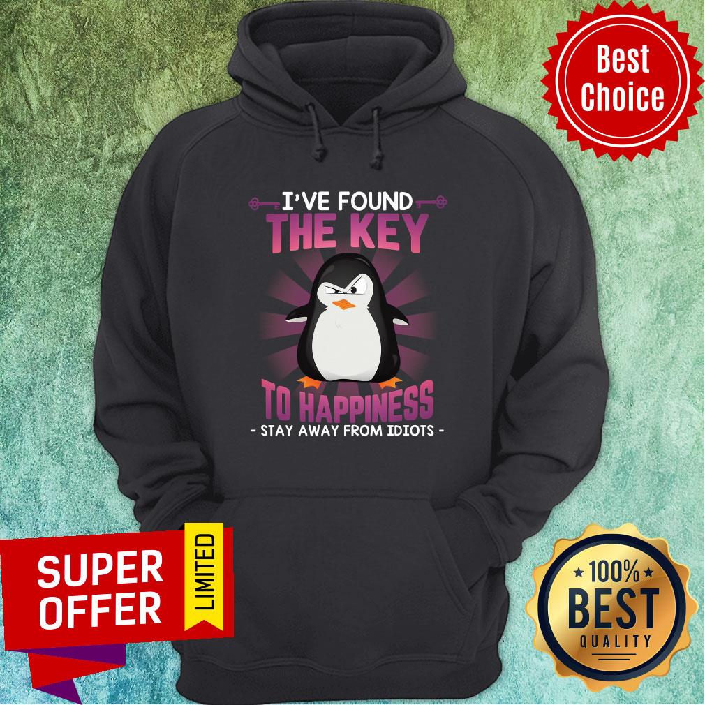 Penguin Stay Away Idiots Found The Key To Happiness Shirt - Image 5