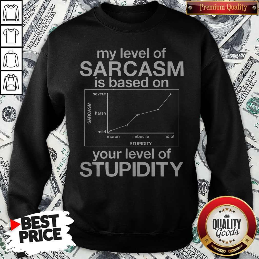 My Level Of Sarcasm Is Based On Your Level Of Stupidity Severe Harsh Mild Shirt - Image 2