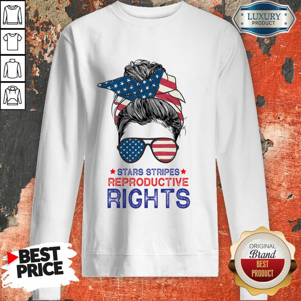 Stars Stripes And Reproductive Rights Messy Bun Shirt - Image 3