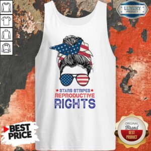 Alternative view of Stars Stripes And Reproductive Rights Messy Bun Shirt