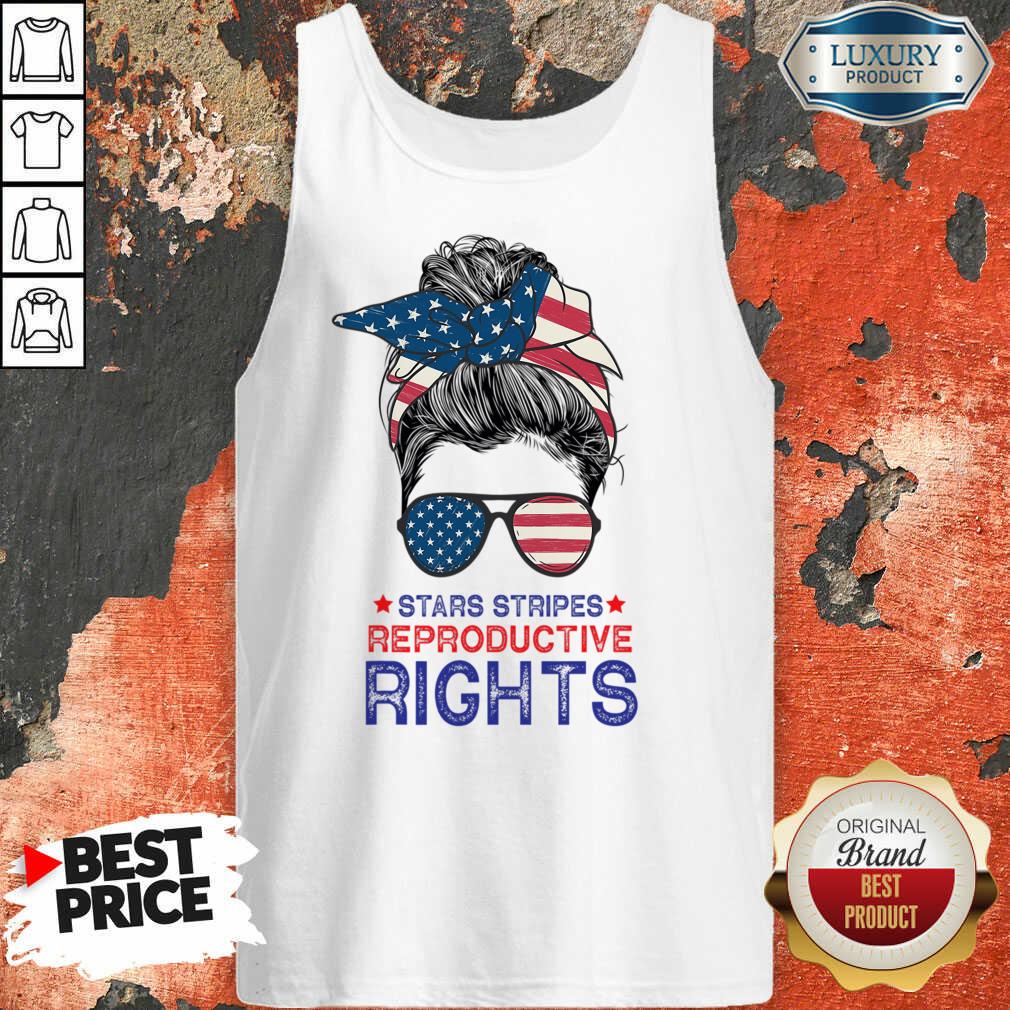Stars Stripes And Reproductive Rights Messy Bun Shirt - Image 2