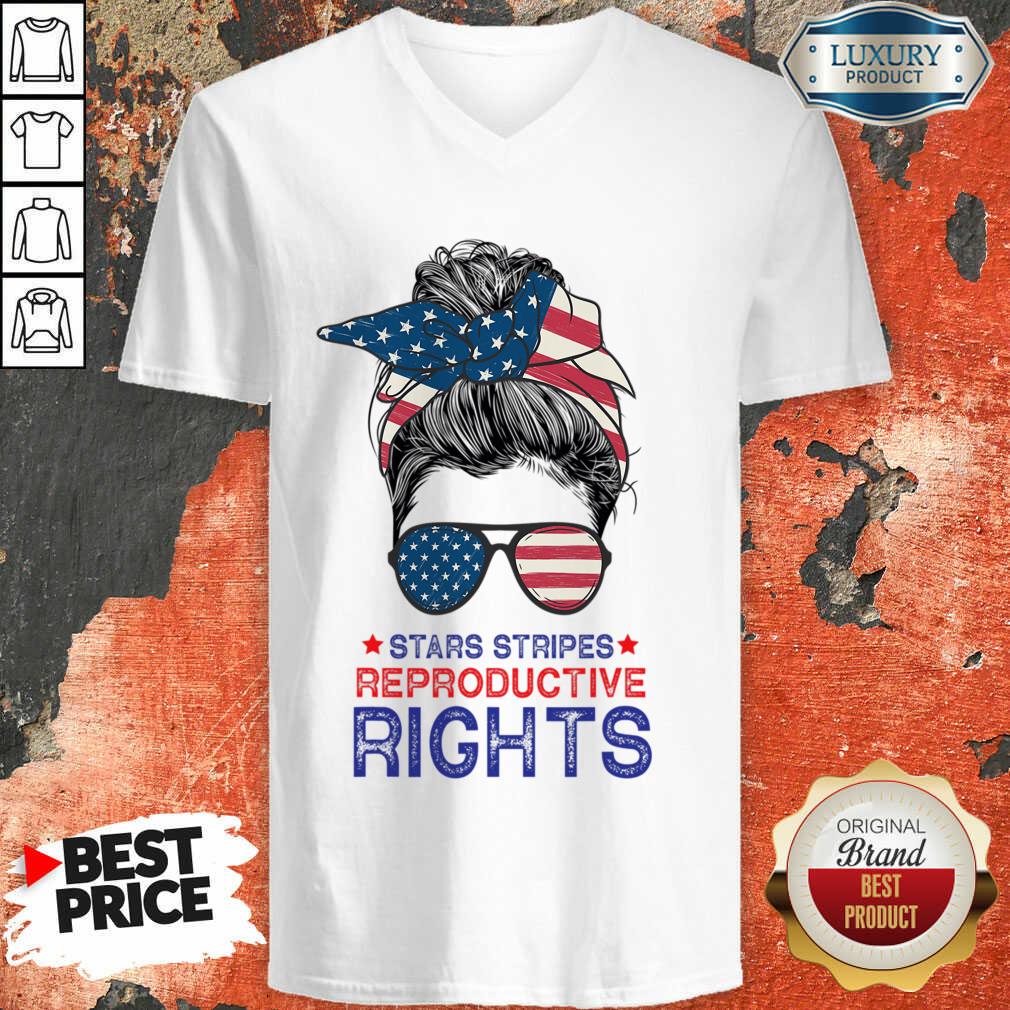 Stars Stripes And Reproductive Rights Messy Bun Shirt - Image 5