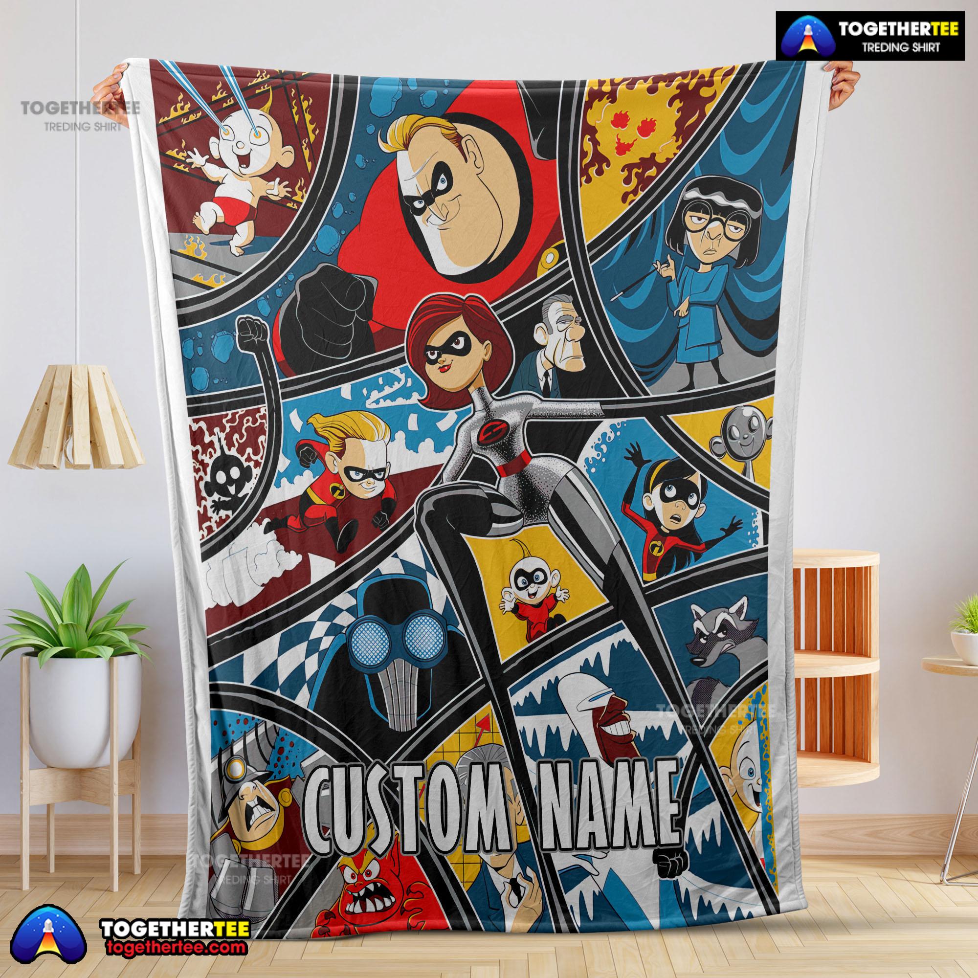 Disney Cartoon The Incredibles Tapestry Blanket Fleece Customized Blanket