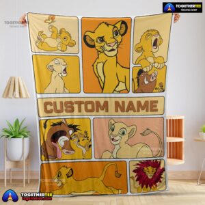Disney Cartoon The Lion King Simba With Friends Blanket Fleece Customized Blanket
