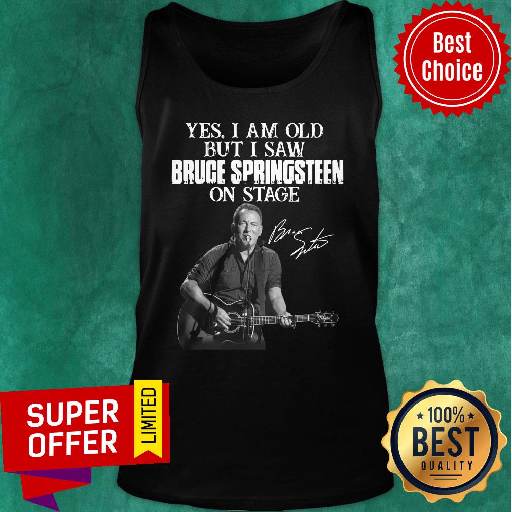 Yes I Am Old But I Saw Bruce Spingsteen On Stage Guitar Shirt - Image 4