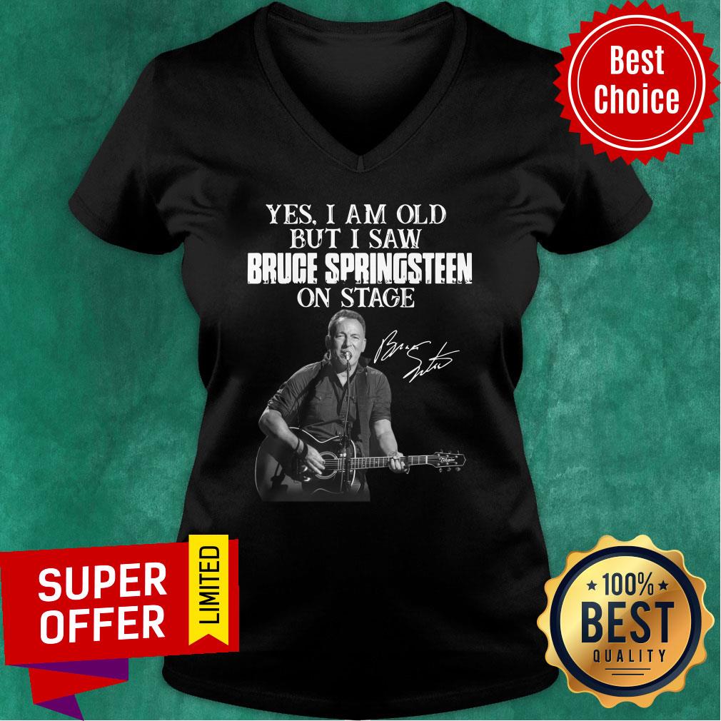 Yes I Am Old But I Saw Bruce Spingsteen On Stage Guitar Shirt - Image 3