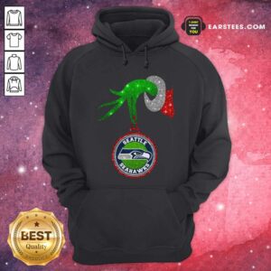 Alternative view of Awesome Grinch Hand Holding Seattle Seahawks Christmas Shirt