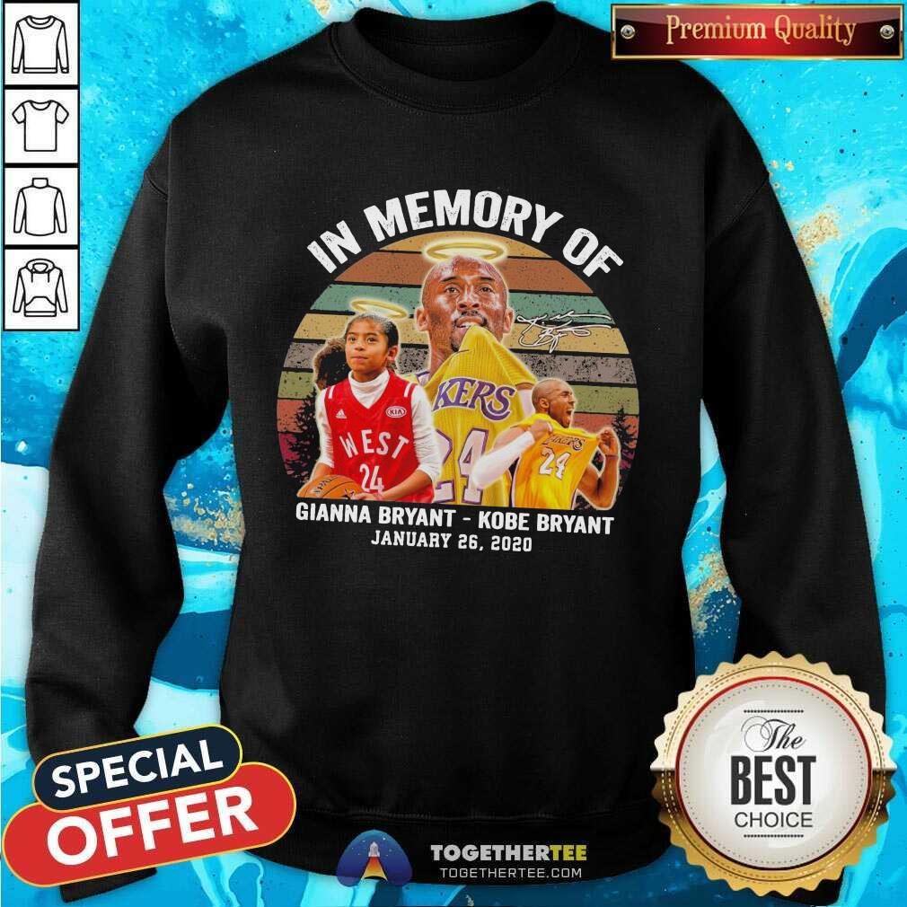 Cute In Memory Of Gianna Bryant Kobe Bryant January 26 2020 Vintage Shirt - Image 4