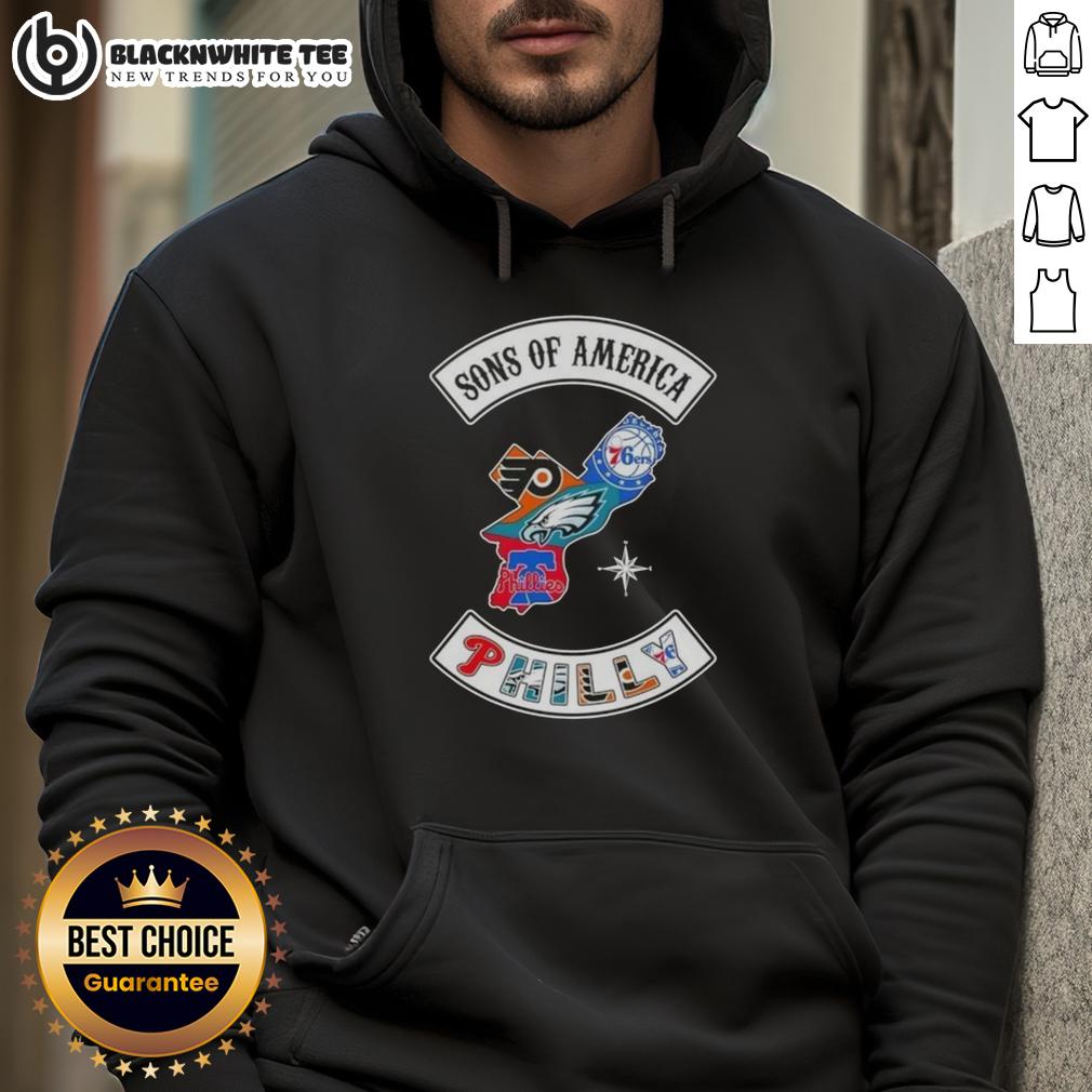 Top Son Of America Philadelphia Map Sports Logos Combine T-Shirt - Image 2