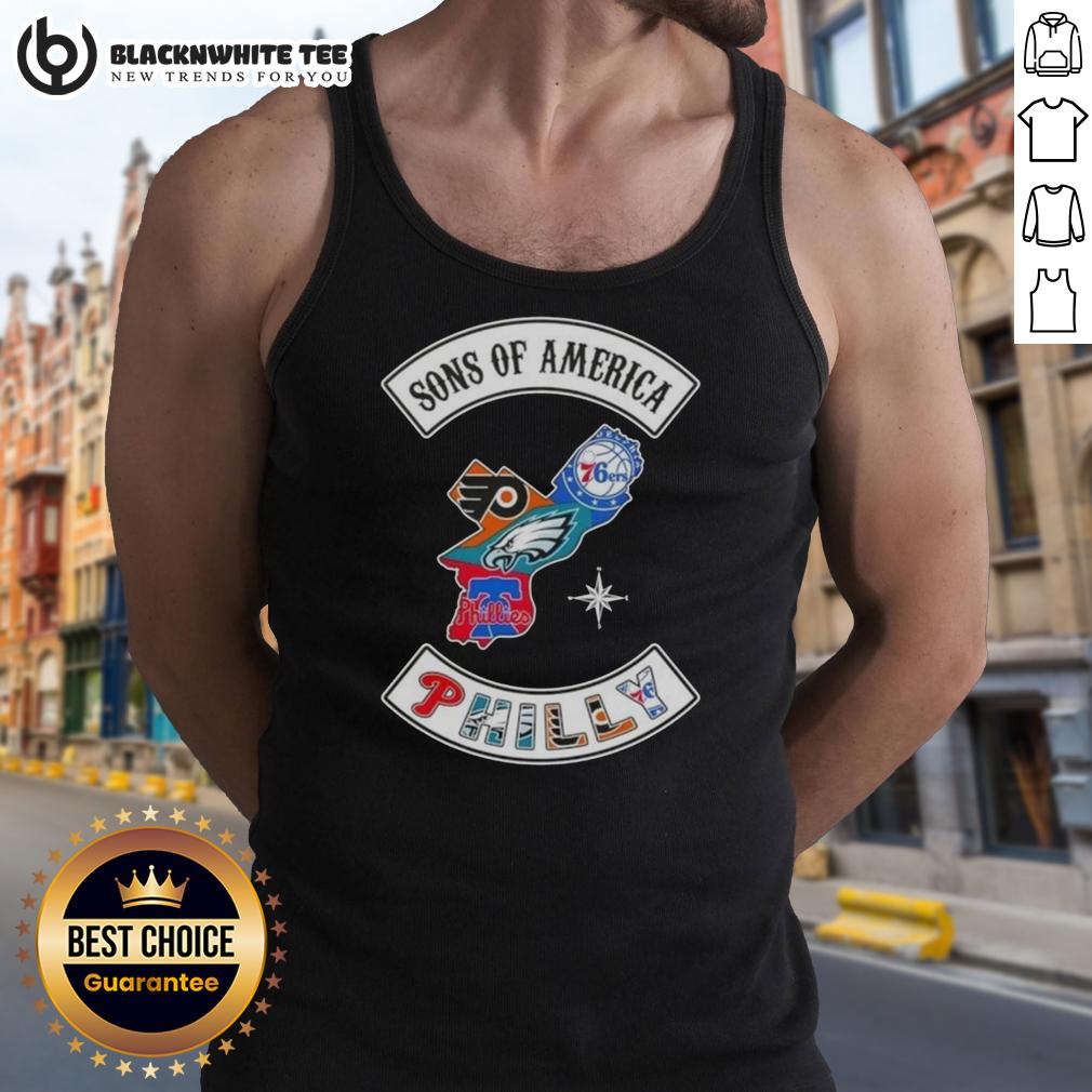 Top Son Of America Philadelphia Map Sports Logos Combine T-Shirt - Image 4