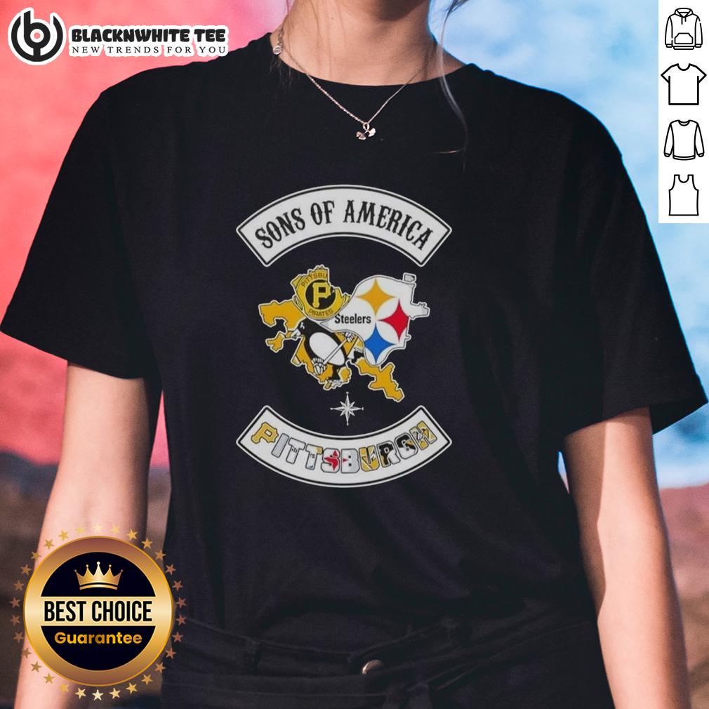 Top Son Of America Pittsburgh Map Sports Logos Combine T-Shirt - Image 3