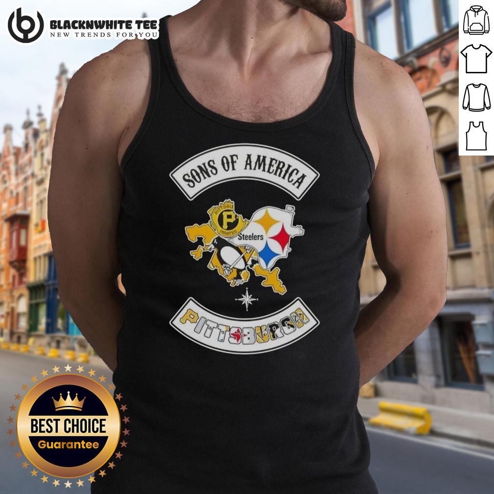 Top Son Of America Pittsburgh Map Sports Logos Combine T-Shirt - Image 4