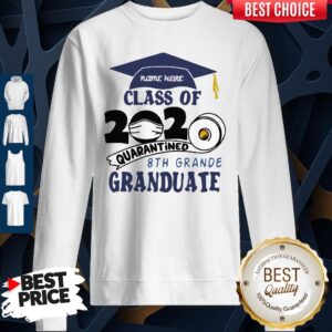 Alternative view of Name Here Class Of 2020 Quarantined 8th Grande Granduate Navy Blue Shirt
