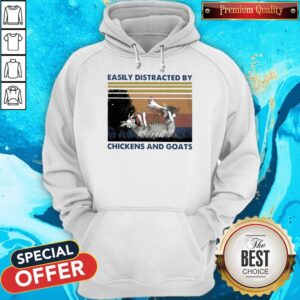 Alternative view of Official Easily Distracted By Chickens And Goats Vintage Shirt