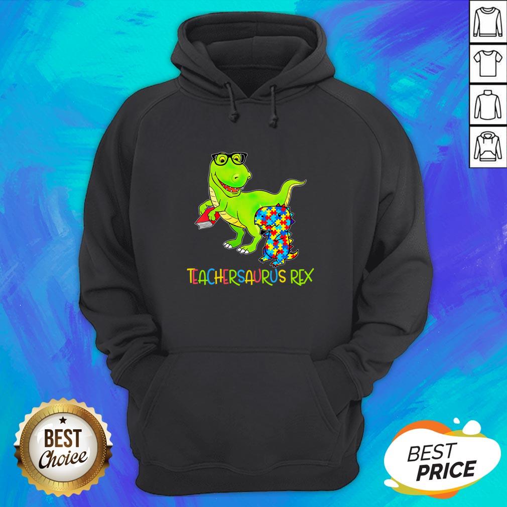 Top Autism TeacherSaurus Rex T-Shirt - Image 4