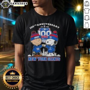 Awesome Charlie Brown X Snoopy 100th Anniversary 1925 2025 New York Giants Football T-Shirt