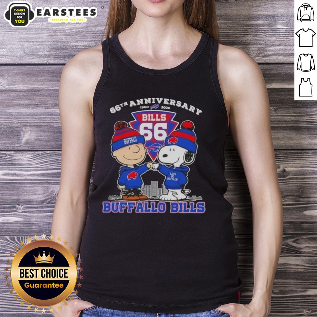 Awesome Charlie Brown X Snoopy 66th Anniversary 1960 2026 Buffalo Bills Football T-Shirt - Image 4