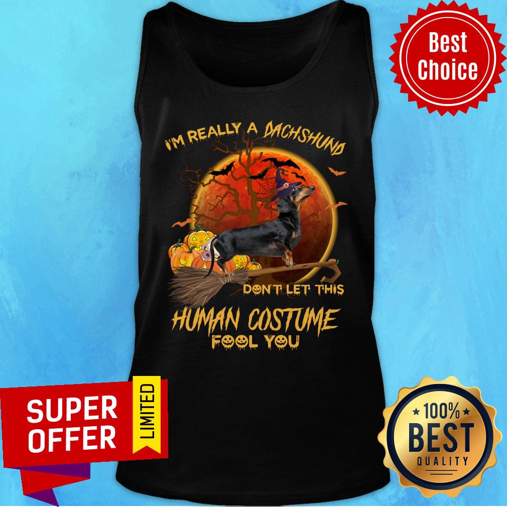 I'm Really A Dachshund Don't Let This Human Costume Fool You Halloween Shirt - Image 4