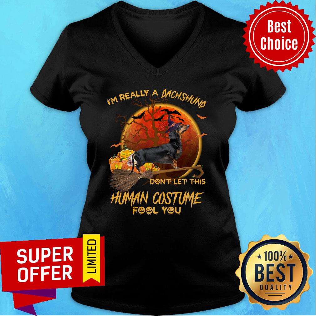 I'm Really A Dachshund Don't Let This Human Costume Fool You Halloween Shirt - Image 3
