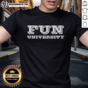Funny Fun University Collegiate Brand Logo Shirt