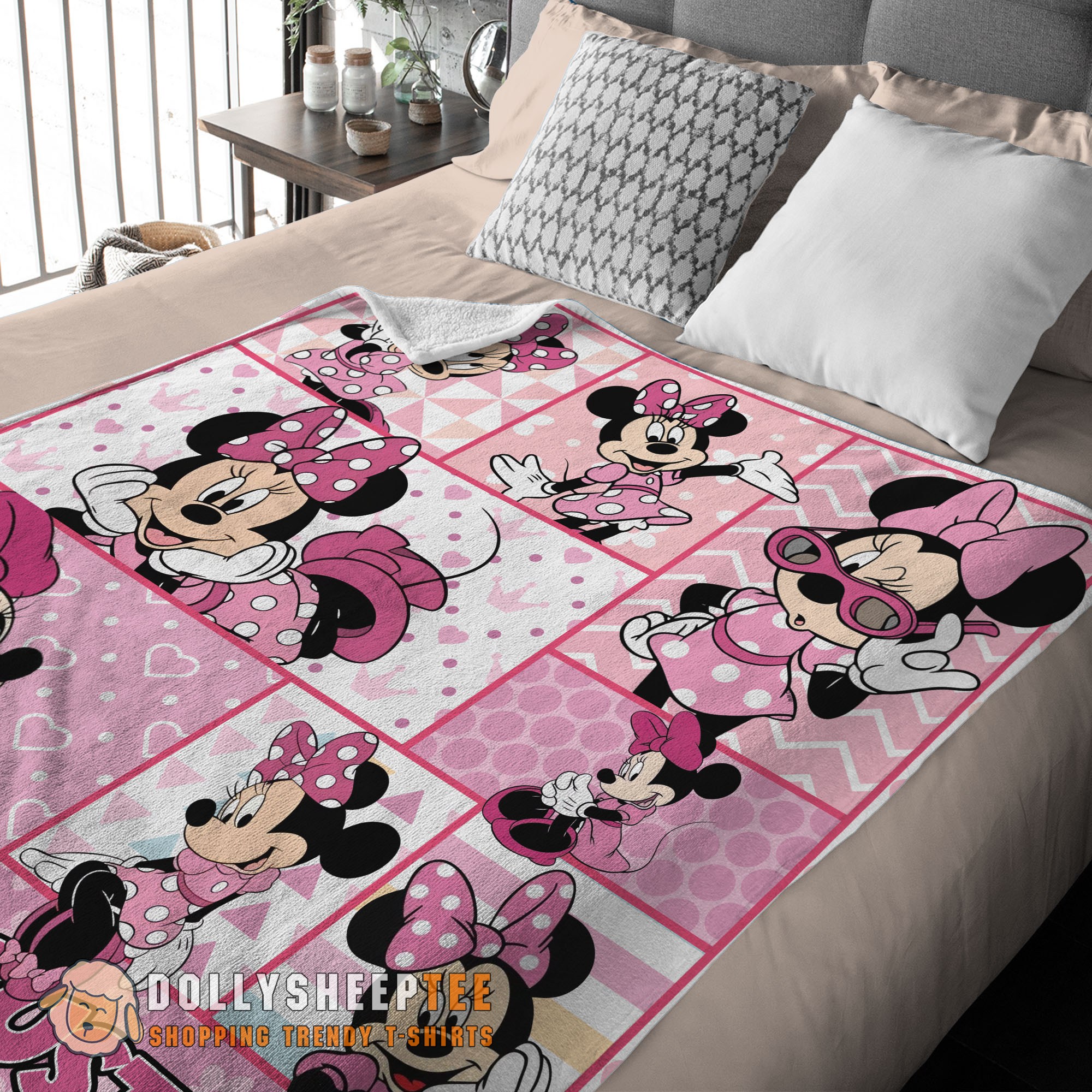 Perfect Disney Minnie Mouse And Friends Minnie Mouse Moods Blanket Customize Blanket - Image 2