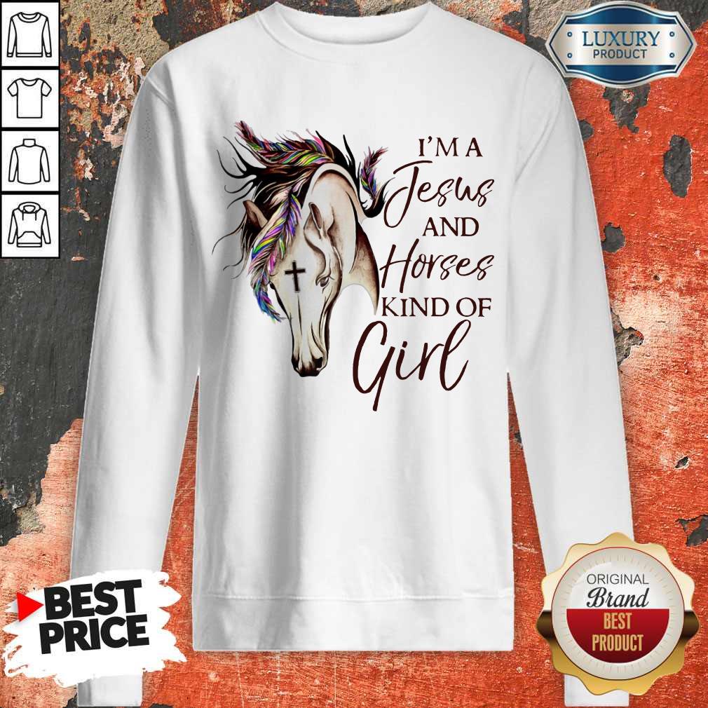 Top I'm A Jesus And Horses Kind Of Girl Shirt - Image 2