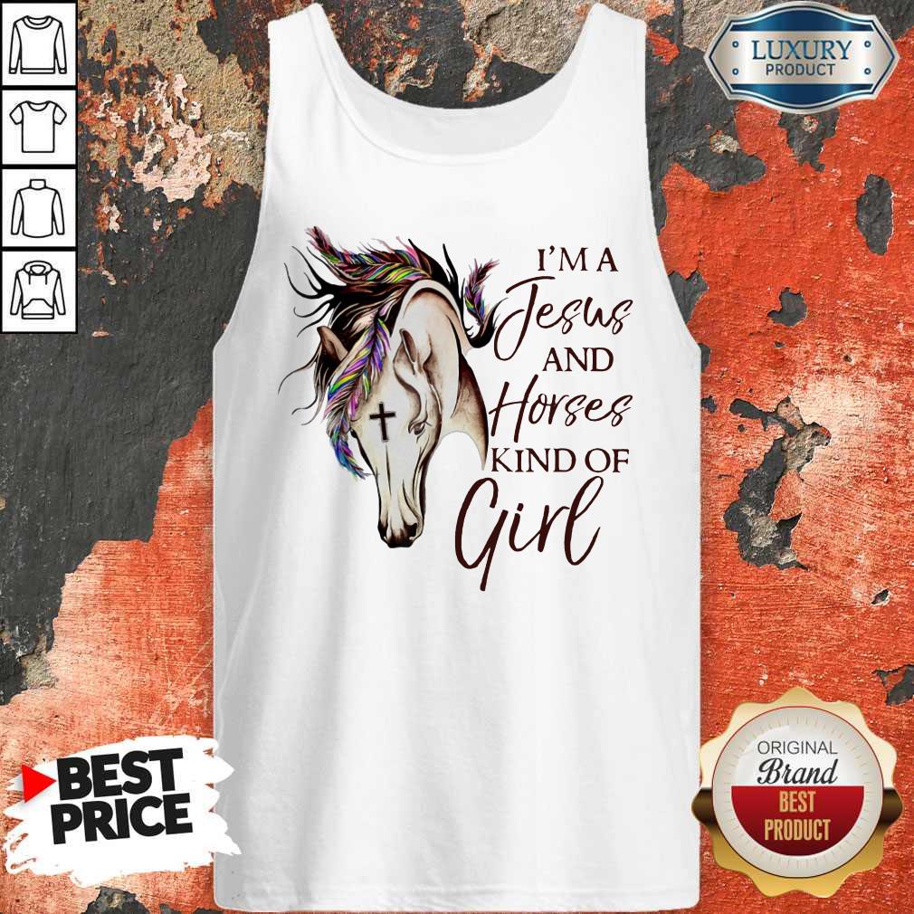 Top I'm A Jesus And Horses Kind Of Girl Shirt - Image 5