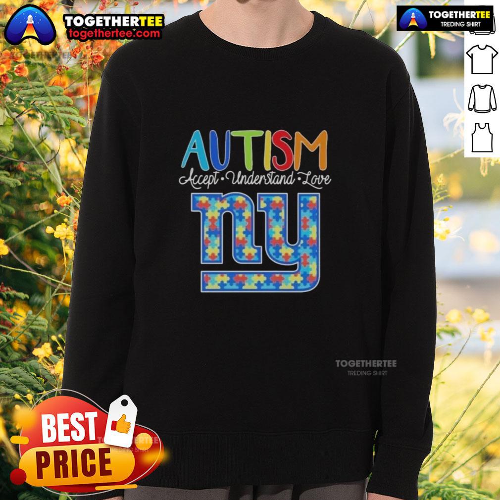 Pretty New York Giants Autism Accept Understand Love T-Shirt - Image 5