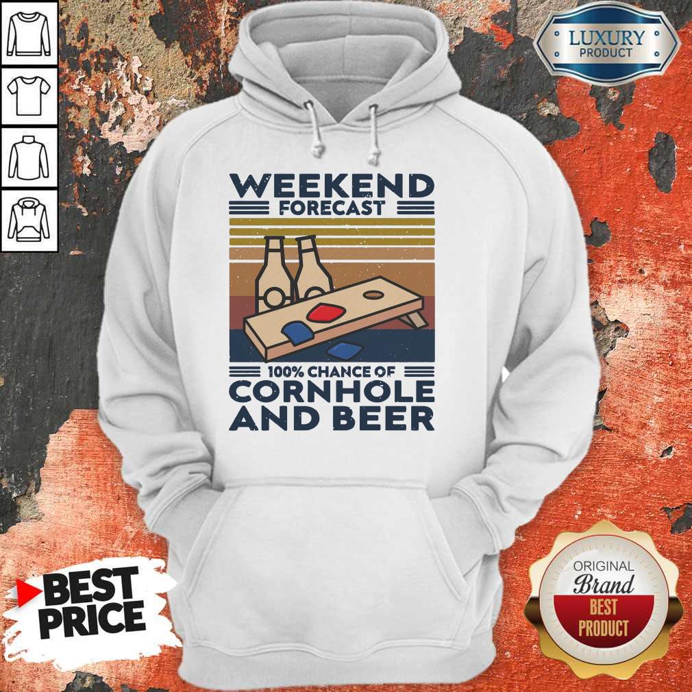 Weekend Forecast 100% Chance Of Cornhole And Beer Vintage Shirt - Image 3
