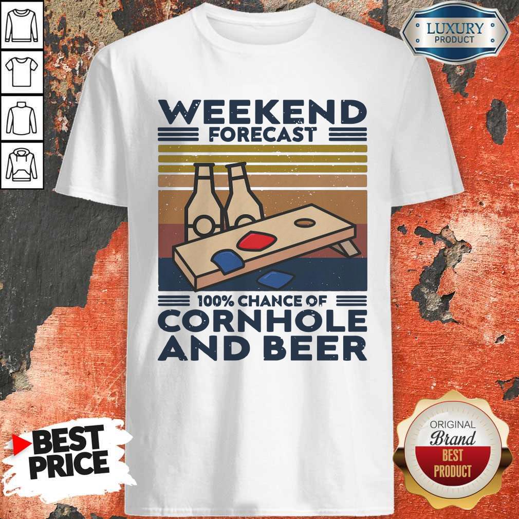 Weekend Forecast 100% Chance Of Cornhole And Beer Vintage Shirt
