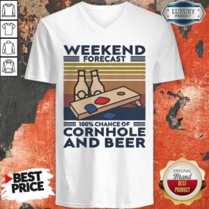 Alternative view of Weekend Forecast 100% Chance Of Cornhole And Beer Vintage Shirt