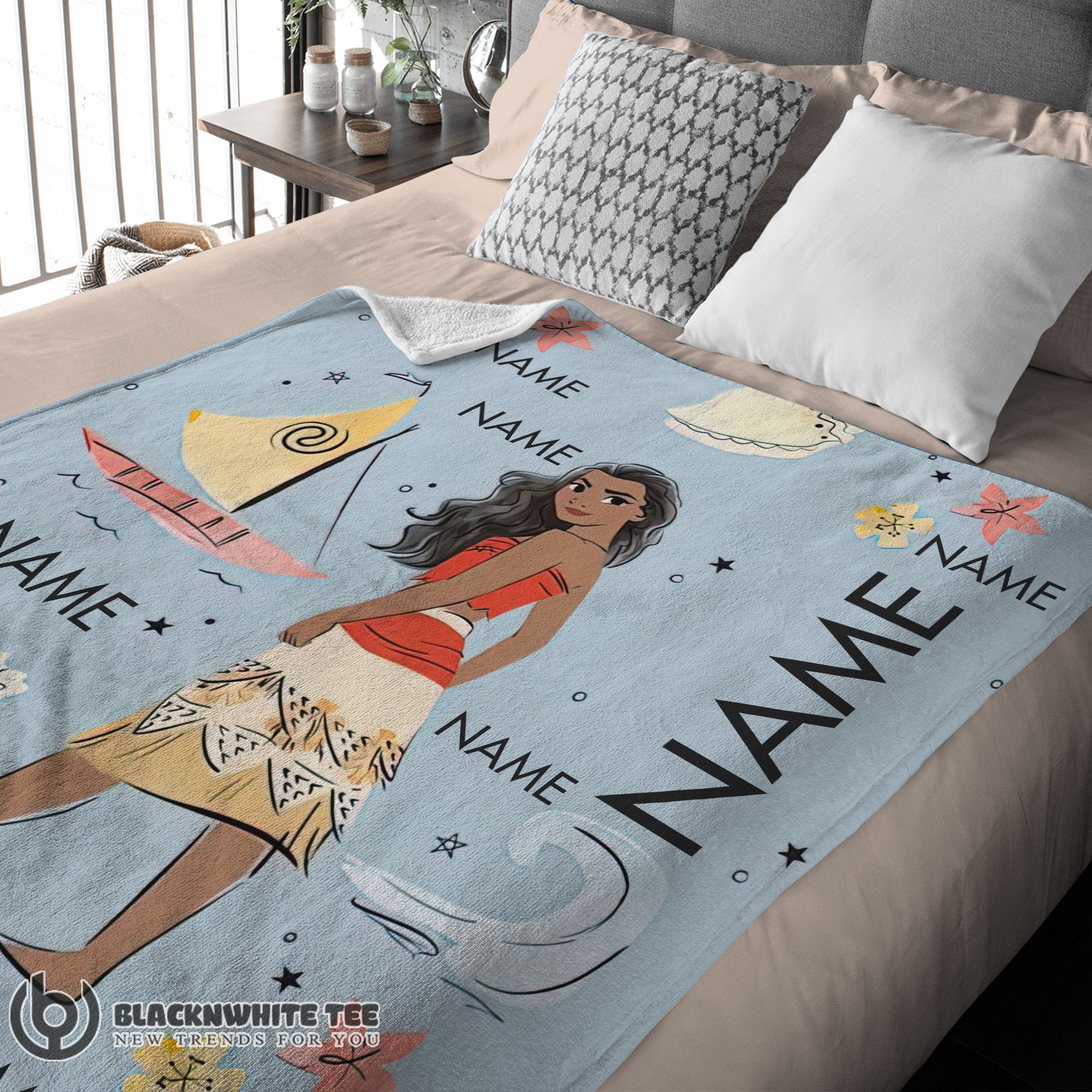 Pretty Official Disney Cartoon Moana Maui Blanket Fleece Customized Blanket - Image 3