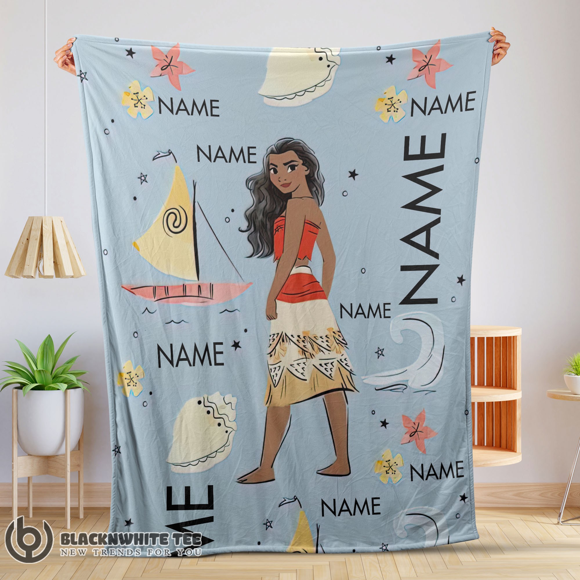 Pretty Official Disney Cartoon Moana Maui Blanket Fleece Customized Blanket