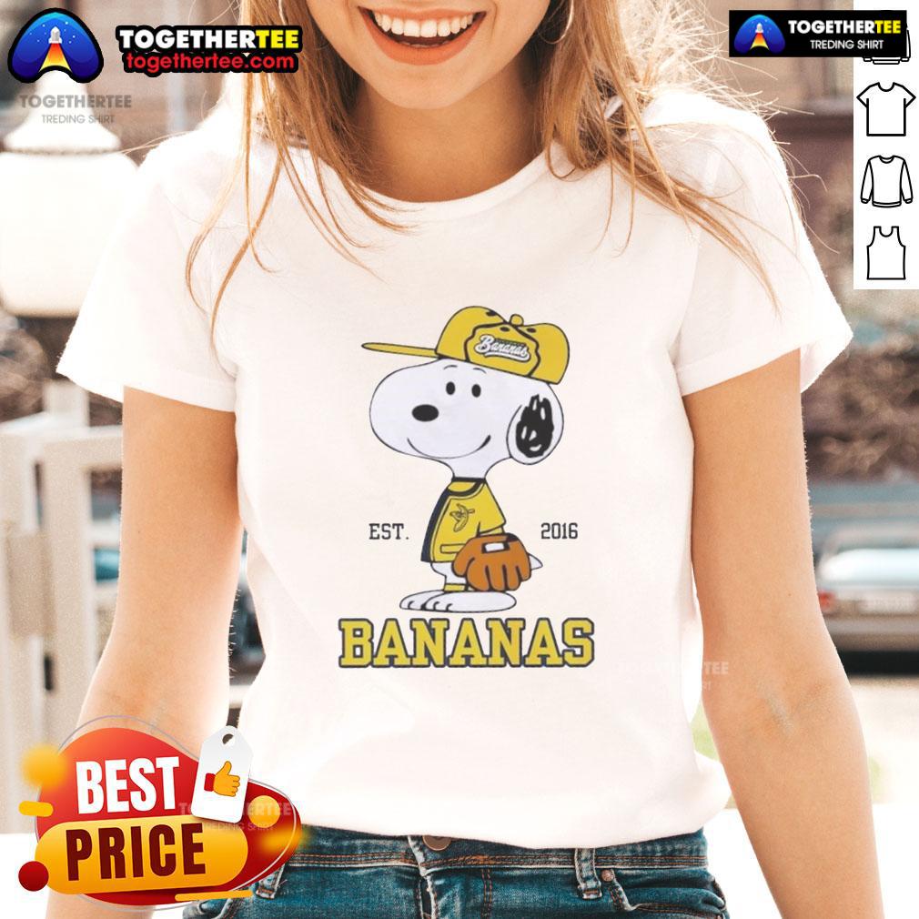 Pretty Peanuts Snoopy X Savannah Bananas Est 2016 T-Shirt - Image 3