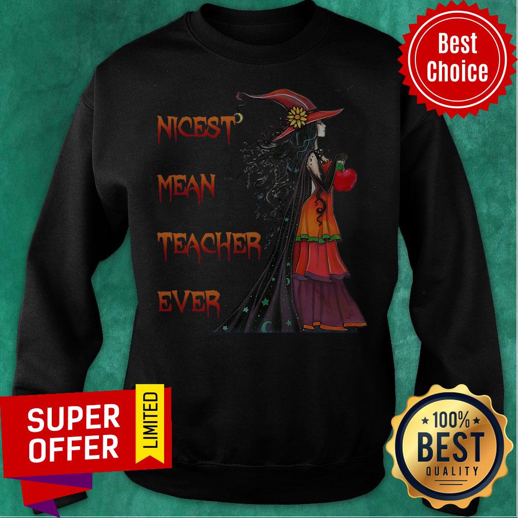 Funny Nicest Mean Teacher Ever Beauty Witch Shirt - Image 5