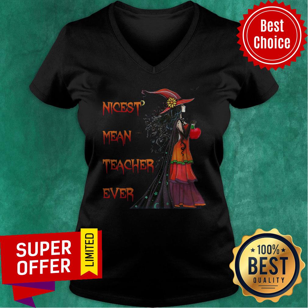 Funny Nicest Mean Teacher Ever Beauty Witch Shirt - Image 3