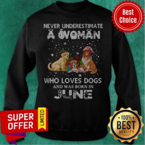 Alternative view of Never Understimate A Woman Who Loves Dogs And Was Born In June Shirt