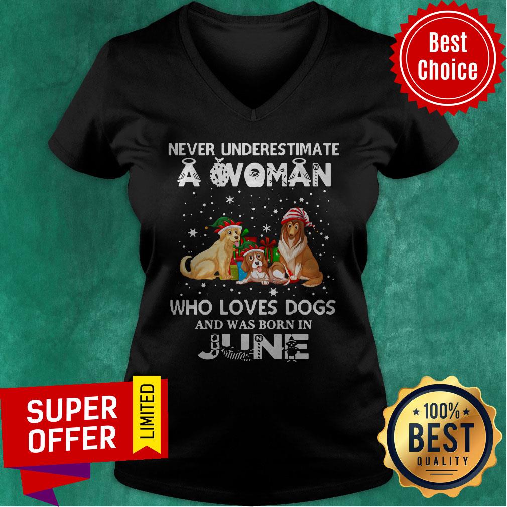Never Understimate A Woman Who Loves Dogs And Was Born In June Shirt - Image 4