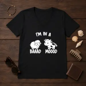 Alternative view of Hot Sheep And Cow I Am In A Baaad Moood Shirt