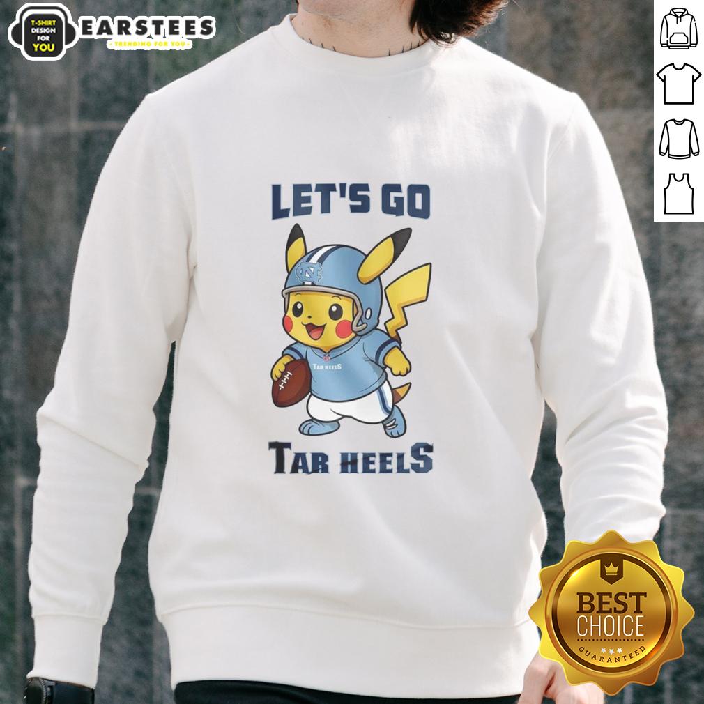 Premium North Carolina Tar Heels X Pikachu Let's Go T-Shirt - Image 5