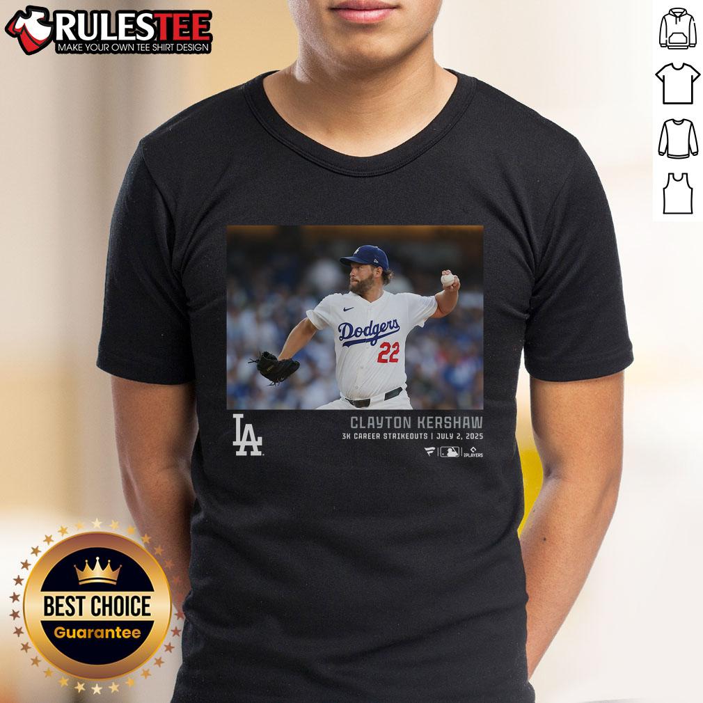 Official Los Angeles Dodgers Clayton Kershaw 3K Career Strikeouts T-Shirt