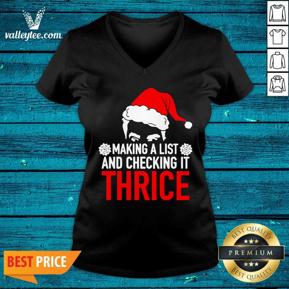 Luxury Santa Making A List And Checking It Twice Christmas Shirt - Image 4