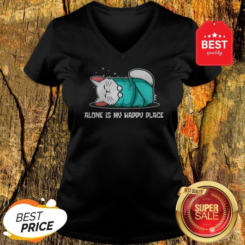 Cat Alone Is My Happy Place Shirt - Image 2